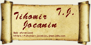 Tihomir Jočanin vizit kartica